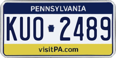 PA license plate KUO2489