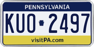 PA license plate KUO2497
