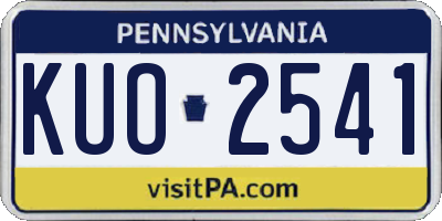 PA license plate KUO2541