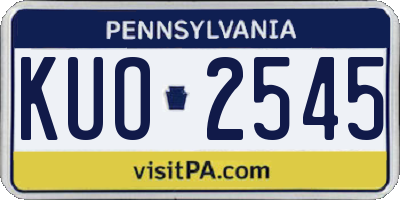 PA license plate KUO2545