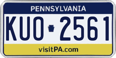 PA license plate KUO2561
