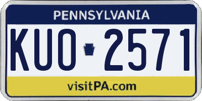 PA license plate KUO2571