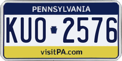 PA license plate KUO2576