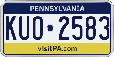 PA license plate KUO2583