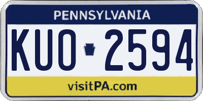PA license plate KUO2594