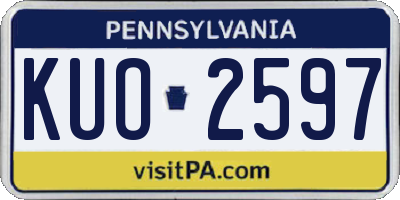 PA license plate KUO2597