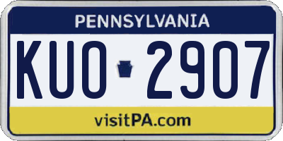 PA license plate KUO2907