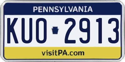 PA license plate KUO2913