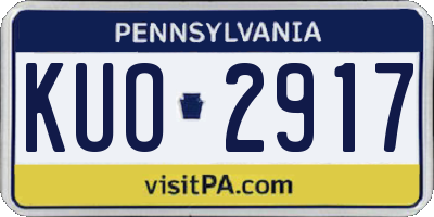PA license plate KUO2917