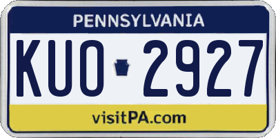 PA license plate KUO2927