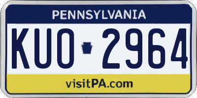 PA license plate KUO2964