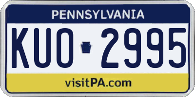 PA license plate KUO2995
