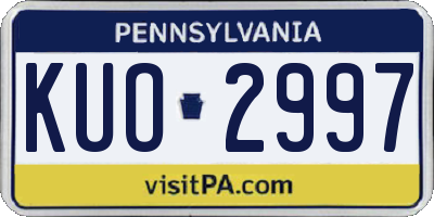 PA license plate KUO2997