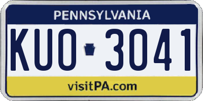 PA license plate KUO3041