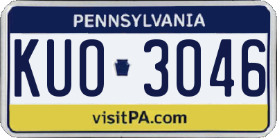 PA license plate KUO3046