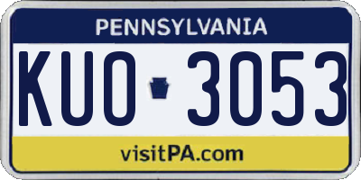 PA license plate KUO3053