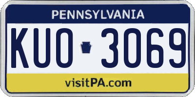 PA license plate KUO3069