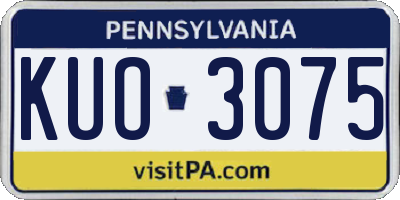 PA license plate KUO3075