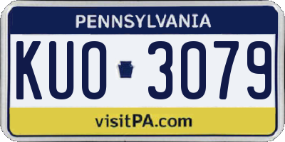 PA license plate KUO3079