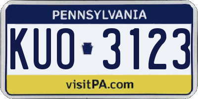 PA license plate KUO3123