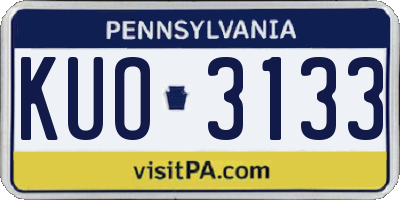 PA license plate KUO3133