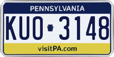 PA license plate KUO3148