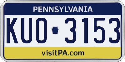 PA license plate KUO3153