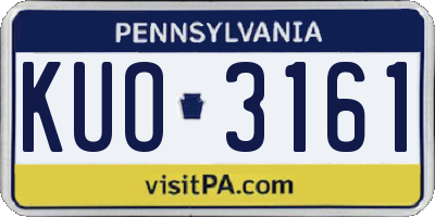 PA license plate KUO3161