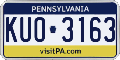 PA license plate KUO3163