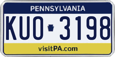PA license plate KUO3198