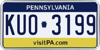 PA license plate KUO3199