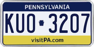 PA license plate KUO3207