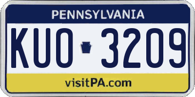 PA license plate KUO3209
