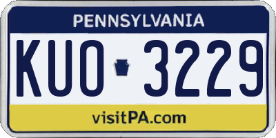 PA license plate KUO3229