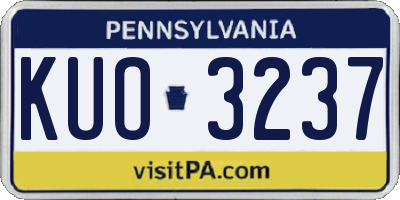 PA license plate KUO3237