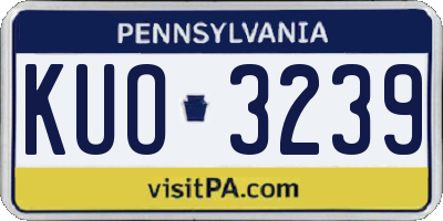 PA license plate KUO3239