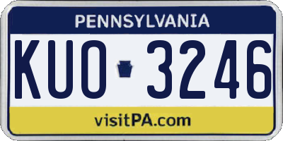 PA license plate KUO3246