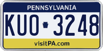 PA license plate KUO3248