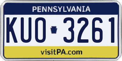 PA license plate KUO3261