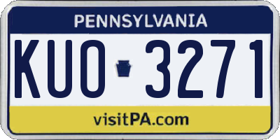 PA license plate KUO3271