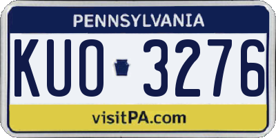 PA license plate KUO3276