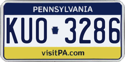 PA license plate KUO3286