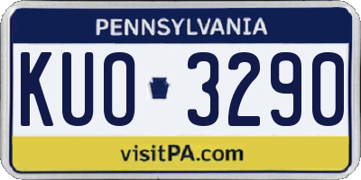 PA license plate KUO3290