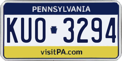 PA license plate KUO3294
