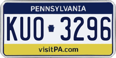 PA license plate KUO3296