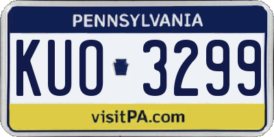 PA license plate KUO3299