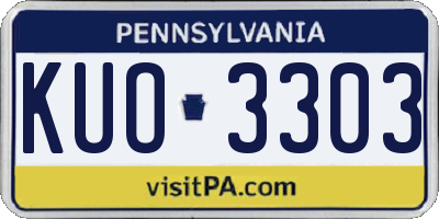 PA license plate KUO3303
