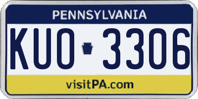 PA license plate KUO3306