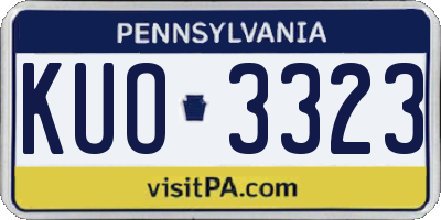 PA license plate KUO3323