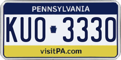 PA license plate KUO3330